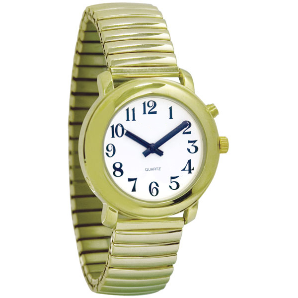 Ladies' Gold One Button Talking Watch - Click Image to Close